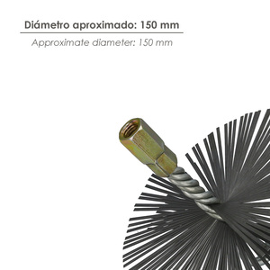 Spazzola per Camino in Acciaio, 150mm, M12 - Product Image 4