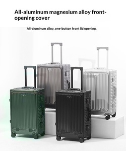 Valise cabine en aluminium de qualité supérieure, entièrement en alliage d'aluminium, coque rigide, valise tout en aluminium avec ports de charge, valise cabine en aluminium de 20 pouces - Product Image 4
