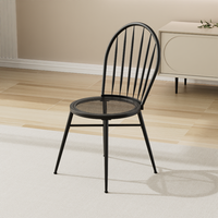 Chaise en fer de style américain pour jardin, café extérieur, salon de thé, style décontracté, chaise à dossier en métal