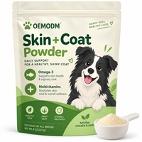 Bubuk Kulit & Bulu untuk Kucing & Anjing Omega-3 Multivitamin Bebas Biji-bijian Suplemen Hewan Peliharaan OEM ODM Formula Kustom Pabrik