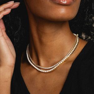 White Blue Fire <strong>Opal</strong> Gemstone Tennis Chain <strong>Necklace</strong> for Women - Product Image 4