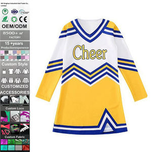 Uniformes de Animadoras Personalizados con Logotipo, de Alta Calidad, 360 Gramos, para Adultos y Niñas, 100% Poliéster, Impermeables, Transpirables, con Estampado Digital - Product Image 1