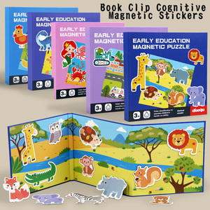 Aimants de réfrigérateur pour enfants, livre d'autocollants, jeu de voyage, animaux marins, <span class=keywords><strong>dinosaures</strong></span>, aimants pour réfrigérateur pour tout-petits - Product Image 1