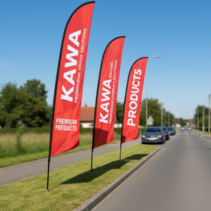 Drapeau de plage promotionnel écologique lavable de 2,8 m en forme de goutte d'eau pour le marketing <span class=keywords><strong>immobilier</strong></span> – Fabricant de premier plan - Product Image 1