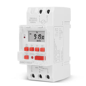 Minuterie sur rail DIN TM919B avec bouton rouge - Programmable, intervalle de 1 minute, 18 ON/OFF, charge de 30A, 110/230VAC, 24/12/5VDC, interrupteur horaire - Product Image 2
