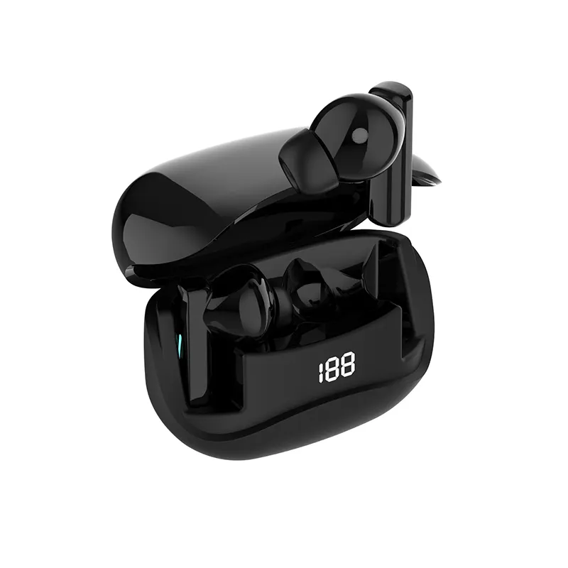 Écouteurs Bluetooth ANC à affichage numérique chaud dans les écouteurs sans fil intra-auriculaires Réduction du bruit Écouteurs de fitness sportif avec microphones