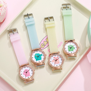 นาฬิกานักเรียนมัธยมต้นและมัธยมปลายรุ่นใหม่ลิตเติ้ลมอนสเตอร์น่ารักสไตล์สาวหวาน นาฬิกาฝังเพชรเรืองแสงในที่มืด - Product Image 3