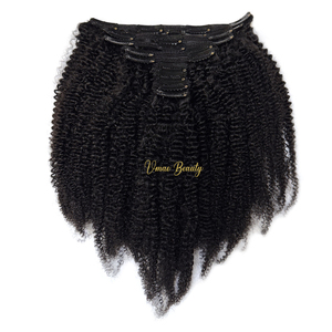 Vmae Miến Điện 100g Đen coily afro kinky xoăn 3A 3B 3C 4A 4B 4C <span class=keywords><strong>Clip</strong></span> Ins tóc con người <span class=keywords><strong>clip</strong></span> trong phần mở rộng cho phụ nữ da đen - Product Image 3