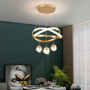 Linea Comedor LED Lámpara colgante Acrílico Círculo Cocina Iluminación de techo con altura ajustable para dormitorio o comedor - Product Image 5