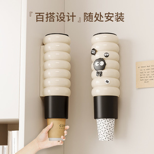 Wall Mounted Disposable Cup Dispenser Cylinder Shape Hanging For Home Kitchen Office Use No Drilling Required - Product Image 4