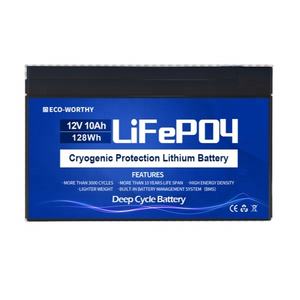 Baterai Lithium LiFePO4 12V 10Ah Eco-worthy Deep Cycle Pabrik dengan Umur Pakai Lebih Lama dan Perlindungan Suhu Rendah - Product Image 1