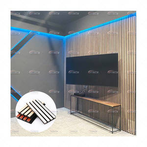 <span class=keywords><strong>Panneau</strong></span> insonorisé extérieur rainuré décoratif 3D <span class=keywords><strong>panneau</strong></span> de plafond mural à lattes acoustiques en bois pour animaux de compagnie - Product Image 1