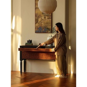 Davis Entryway Console <b>Table</b> Solid Wood Storage Decorative Shelf French Retro Style Facing Door - Product Image 1