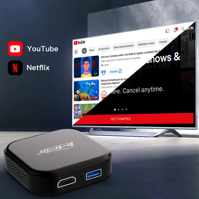 Joyeauto Factory Selling MMB Carplay AI Box - Android 11 TV Box with USB Plug and Play: YouTube, Netflix for HD