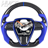 Volant sport en cuir bleu en fibre de carbone de style course personnalisé pour Toyota Camry 8ème génération XLE SE XSE Avalon Corolla 2018-2024