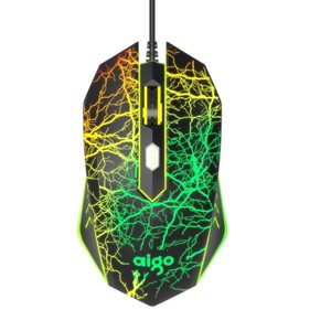 Aigo Q809B Optical Gaming <b>Mouse</b> 2400 Cpi Wired With Rgb Backlight Right Hand Ergonomic Design - Product Image 2