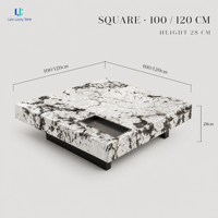 Table basse Luca Marble Snow Mountain Blue |   Marbre naturel poli, surface finie, taille personnalisée, fabrication sur mesure, commandes de projets, OEM, ODM