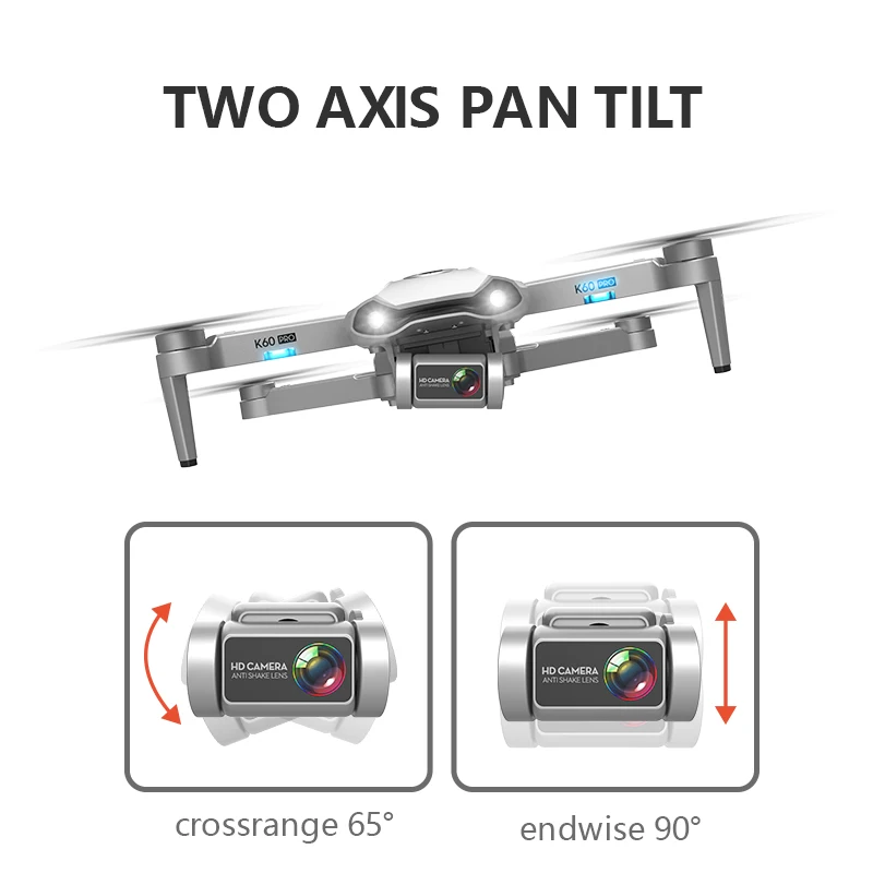 K60 Pro Drone, TWO AXIS PAN TILT Kcoma Kbo" HDCAM