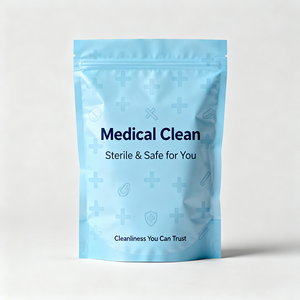 أكياس تغليف بلاستيكية طبية نظيفة مخصصة ذات إغلاق محكم وقائم بذاته مع سحاب قابل لإعادة الإغلاق - Product Image 2