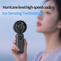 Hxtc88 Led Affichage Numérique 3000mAh Usb Rechargeable Portable Portable Personnel Mini Petit Petit Bureau De Poche Ventilateur Pliable