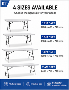 GDRS Commercial <b>Folding</b> <b>Tables</b>-4FT-8FT HDPE+Iron Outdoor Banquet <b>Tables</b> for Catering & Events with 1-Year Warranty - Product Image 2