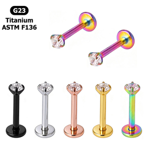 Joyería de <span class=keywords><strong>Piercing</strong></span> <span class=keywords><strong>Medusa</strong></span>, Anillo Labret para Labio, Tragus, Cartílago, Hélix, Pendiente de Espalda Plana, Titanio ASTM F136 G23, Joyería de <span class=keywords><strong>Piercing</strong></span> de Moda - Product Image 1