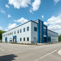 Bâtiment à structure métallique multi-étages de grande envergure pour entrepôt commercial et industriel mixte