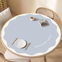 Meubles de salon Design simple Tapis de table imperméable Prix de gros Excellente nappe ronde personnalisée bleue au design moderne