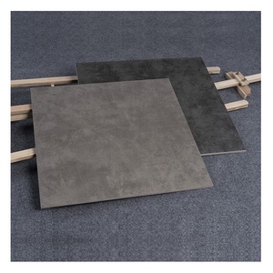 Carrelage de salle de bain moderne 60x60cm effet <span class=keywords><strong>ciment</strong></span> gris foncé, porcelaine mate antidérapante pour sol et mur - Product Image 3