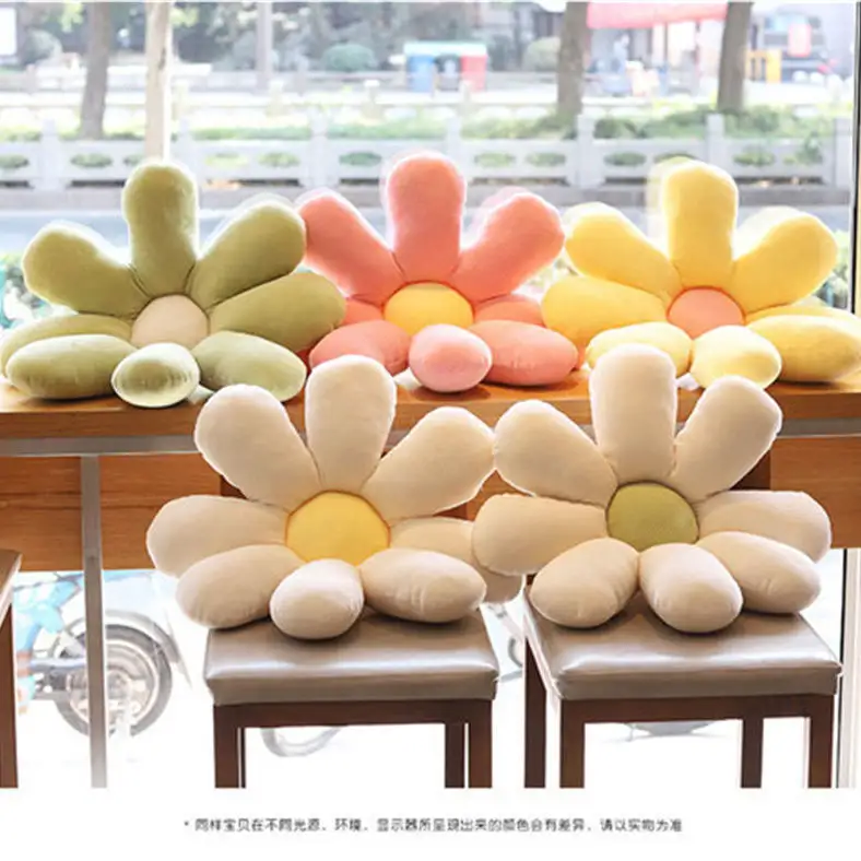 2022 New 3D Flower Shaped Floor Pillow Decorative Pillows Daisy Plush Cushions Chair Bed Home