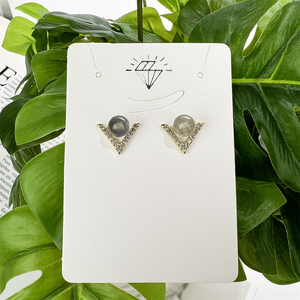 Boucles d'oreilles clous en labradorite naturelle chatoyante personnalisées, plaquées or 18 carats, style bohème, pour femmes, fiançailles, vente chaude - Product Image 6