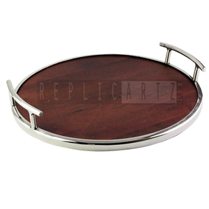 ถาดเสิร์ฟอาหารเช้าทำจากไม้สไตล์อาร์ตเดคโคพร้อมการแกะสลักต้นไม้สำหรับเสิร์ฟกาแฟและอีกมากมาย - Product Image 3