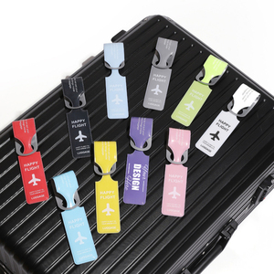 Etiquetas de equipaje con estampado de letras elegantes personalizadas-Maleta de viaje elegante y de boda con tarjeta de identificación de nombre para regalos de hombres y mujeres - Product Image 1