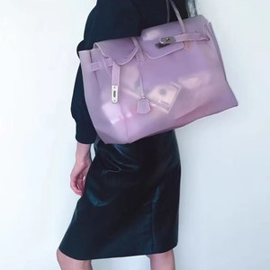 Jelly for for 2026 <strong>Summer</strong> Large Capacity Platinum Shoulder <strong>Bag</strong> with Two Handles Cover Closure Polyester Lining - Product Image 1