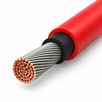 Câble électrique monoconducteur en cuivre XLPO PV1-F 2,5 mm² 30A, usage industriel, 0,6/1KV AC 1800V DC, gaine en caoutchouc