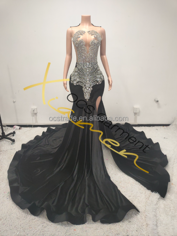 パーティードレス Black Gold Embellished Details Dress Lia 3D Beaded Dress – Dress the Population