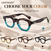 Montures de lunettes rondes vintage en acétate épais avec logo personnalisé, fabriquées à la main, pour verres optiques sur ordonnance, avec rivets à trois points, prêtes à être expédiées