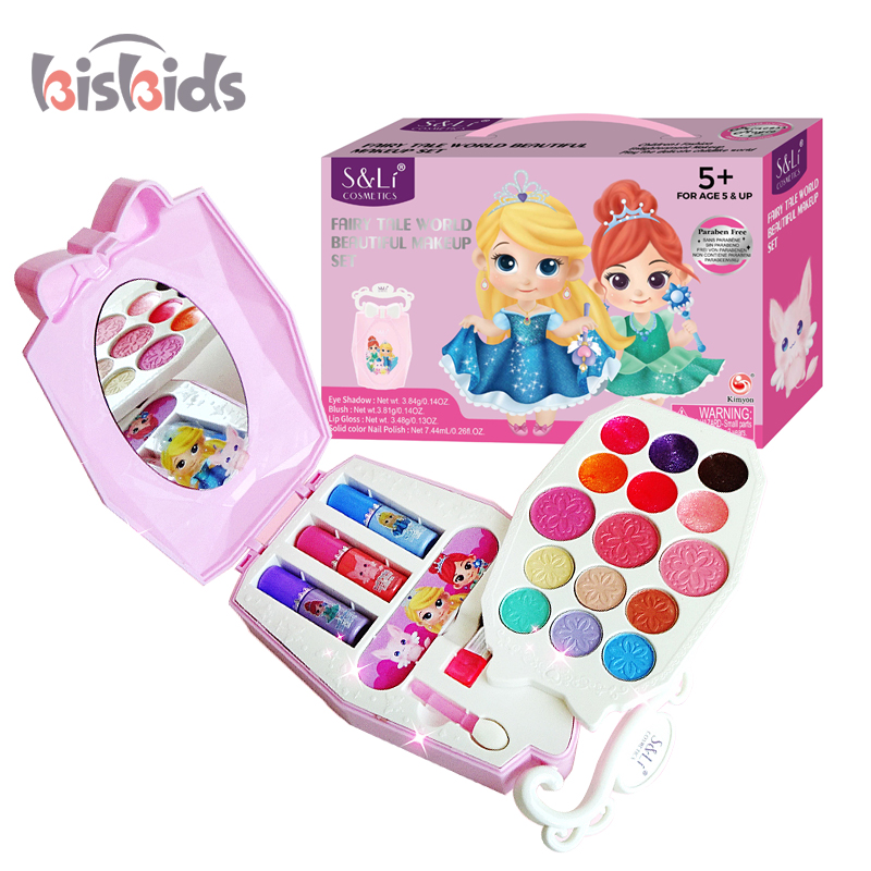 Custom Girl makeup kit cosmetics kid makeup set toys High Quality Box Make Up Set Toy For Girl