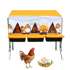 Nueva Caja de Nidificación para Gallinas de Acero Galvanizado y PVC con 3 Orificios y Recolección de <span class=keywords><strong>Huevos</strong></span> para Gallinas Ponedoras, Equipo para Granjas Avícolas - Product Image 5