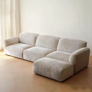 Ensemble de canapés en tissu chenille de style crème minimaliste français moderne, vente d'usine, pour salon d'hôtel simple, petit appartement, villa, salle de sport - Product Image 1