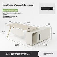 Scrivania per Computer in PVC MEKIA per Manager ed Executives con Mobile Laterale 1,6m Set Moderno e Semplice con Sedia da Ufficio