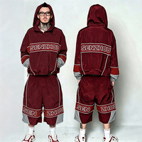 Survêtements personnalisés de haute qualité en polyester, ensembles de jogging 2 pièces, survêtements patchwork, ensemble short et sweat à capuche pour hommes, fabricant