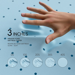 Owllight đôi kích thước Gel truyền giường toppers 3 <span class=keywords><strong>inch</strong></span> Bộ nhớ bọt Nệm Topper có thể giặt Bìa mật độ cao Hai Lớp Vải bọt - Product Image 3