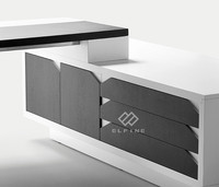 Élégante table de bureau design corian table d'ordinateur bureau haut de gamme