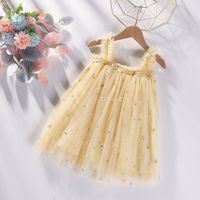 Robes à fleurs brodées pour filles, à bretelles, à volants, tutu d'été en tulle, vente en gros