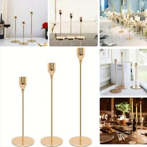 Ventes Flash Usine : Candelabres en Métal Doré Pas Chers, Porte-Bougies Coniques, Centre de Table - Product Image 4