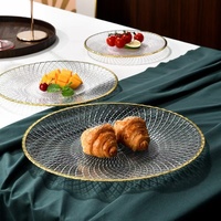 Plateau à fruits en verre de style européen de luxe, plat à friandises moderne et créatif, 33 cm, jetable, salon, table basse