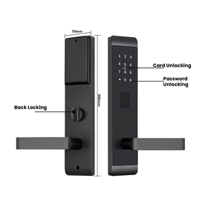 Serrure de porte intelligente pour hôtel, serrure numérique électronique à clé, contrôle à distance par application, serrure à carte RFID, étanche, noire, haute sécurité, CNC - Product Image 3