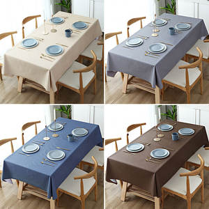 Solid Color Pvc <b>Tablecloth</b> Rectangular Waterproof Oil Proof Heat Resistant <b>Washable</b> Home Use Plain Dyed Checkered Pattern - Product Image 4