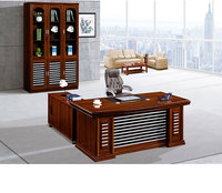 Meubles de bureau professionnels en gros, bureau de direction demi-rond traditionnel réglable en hauteur, 100% MDF